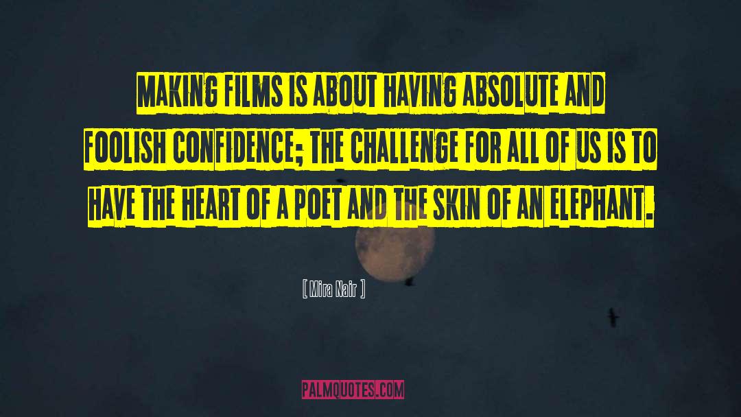 Mira Nair Quotes: Making films is about having