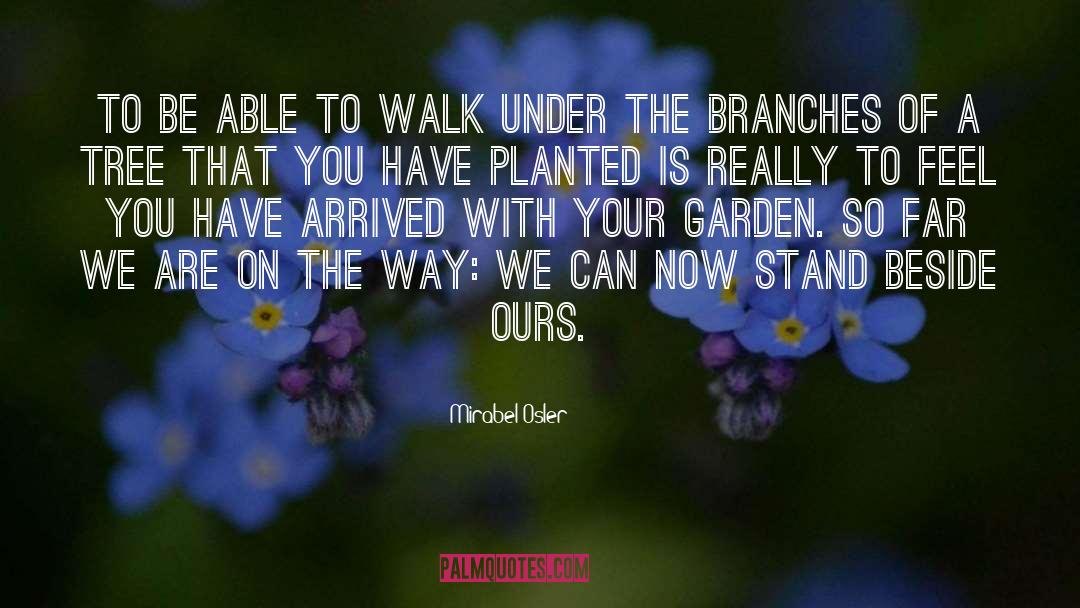 Mirabel Osler Quotes: To be able to walk