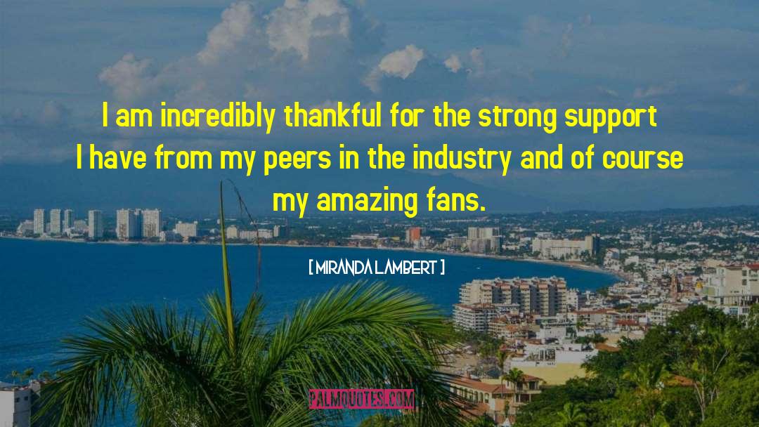 Miranda Lambert Quotes: I am incredibly thankful for