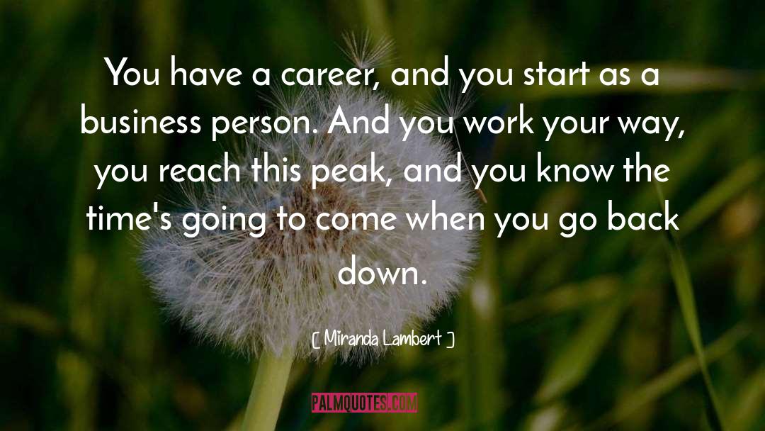 Miranda Lambert Quotes: You have a career, and