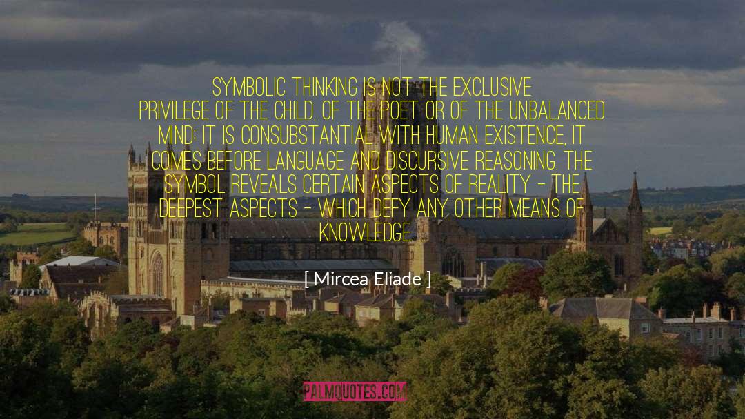 Mircea Eliade Quotes: Symbolic thinking is not the