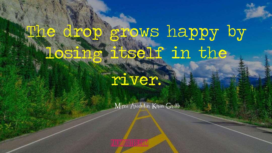 Mirza Asadullah Khan Ghalib Quotes: The drop grows happy by