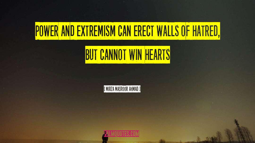 Mirza Masroor Ahmad Quotes: Power and extremism can erect