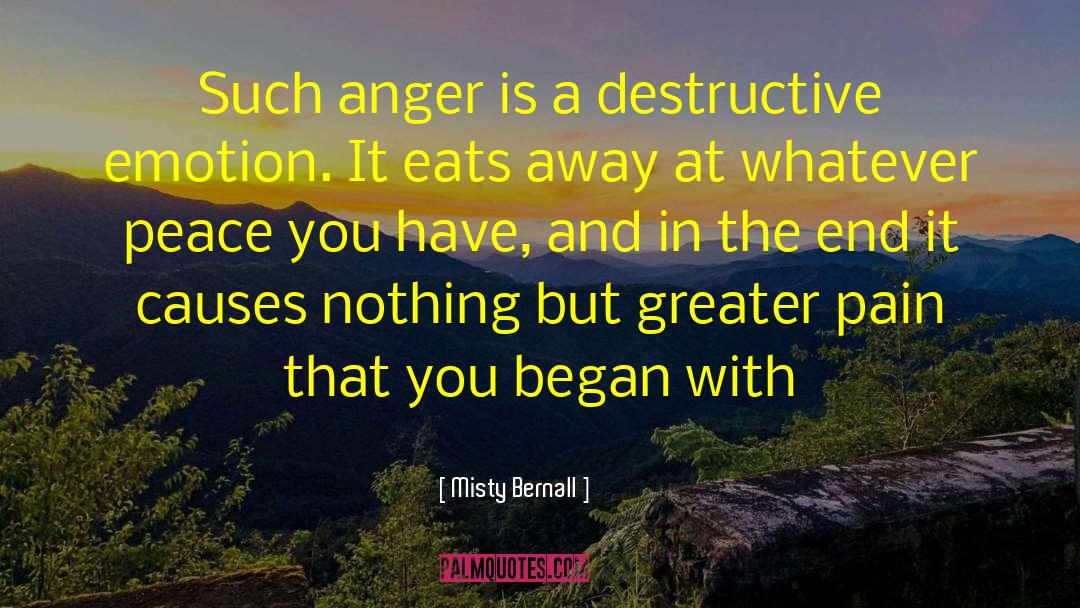 Misty Bernall Quotes: Such anger is a destructive