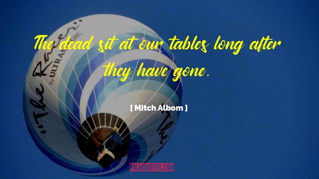Mitch Albom Quotes: The dead sit at our