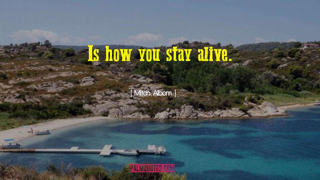 Mitch Albom Quotes: Is how you stay alive.