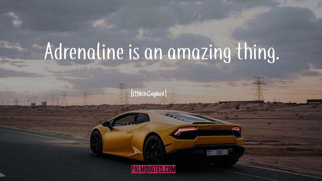 Mitch Gaylord Quotes: Adrenaline is an amazing thing.