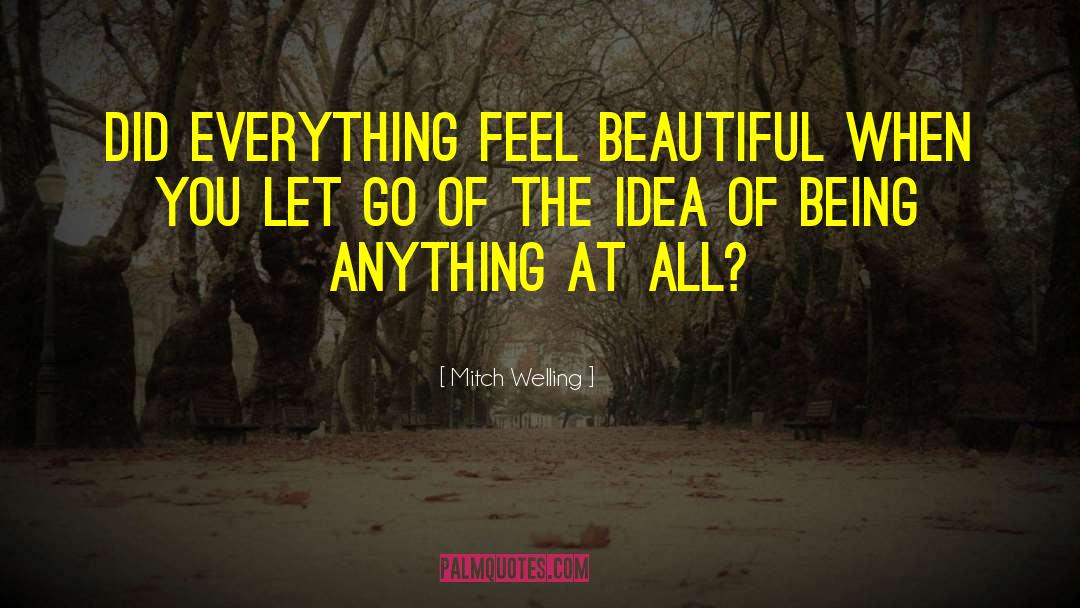 Mitch Welling Quotes: did everything feel beautiful when