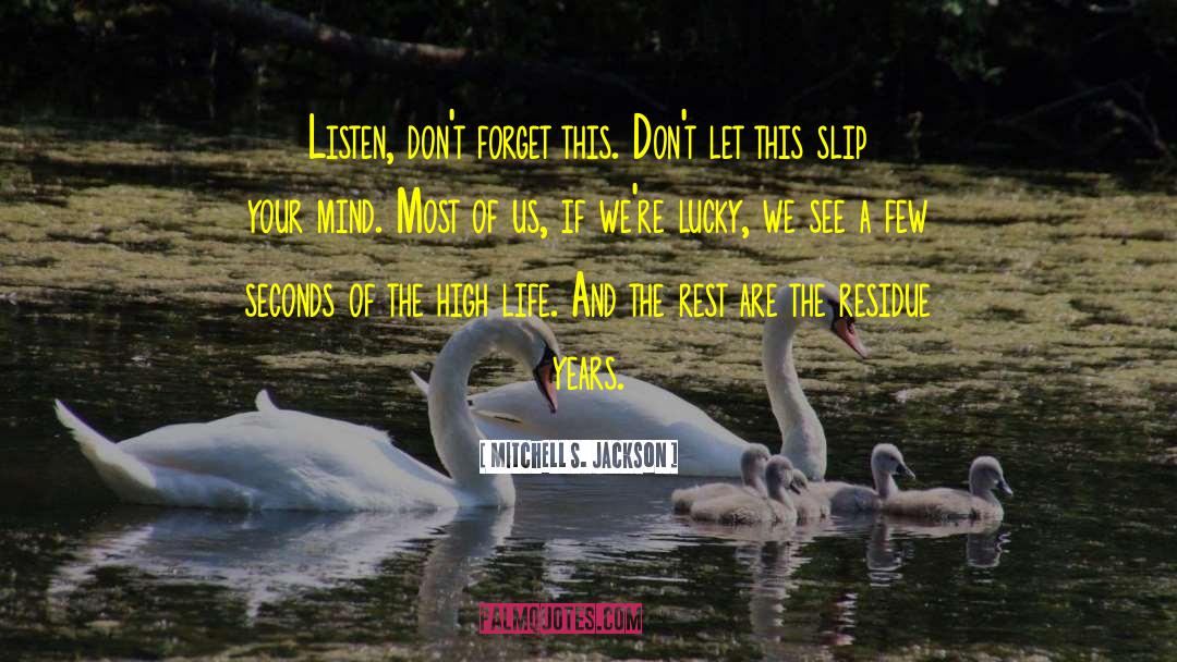 Mitchell S. Jackson Quotes: Listen, don't forget this. Don't