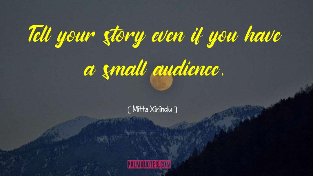 Mitta Xinindlu Quotes: Tell your story even if