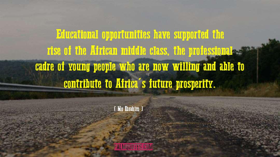 Mo Ibrahim Quotes: Educational opportunities have supported the