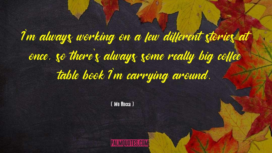 Mo Rocca Quotes: I'm always working on a