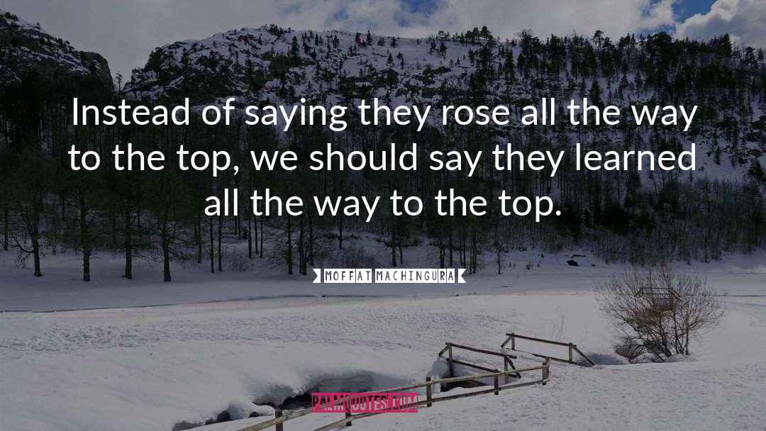 Moffat Machingura Quotes: Instead of saying they rose