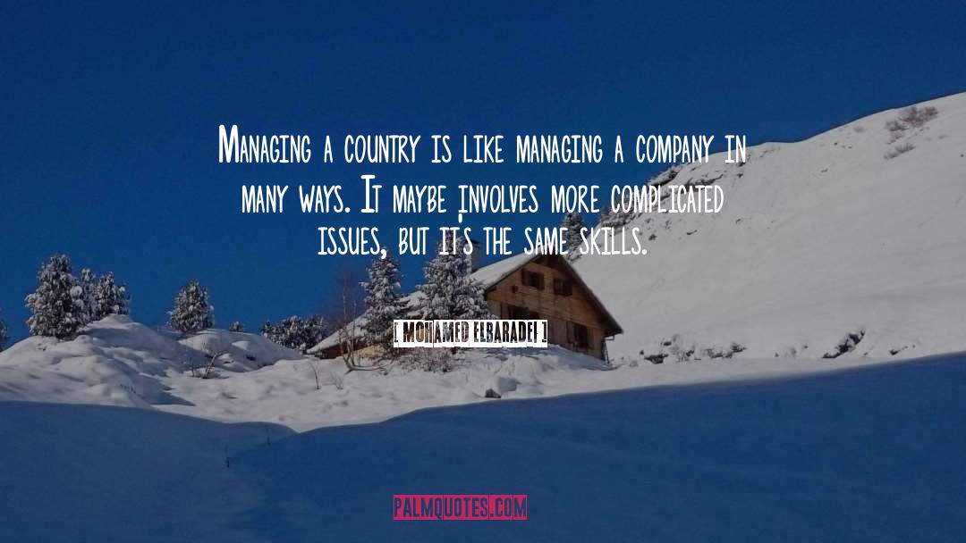 Mohamed ElBaradei Quotes: Managing a country is like