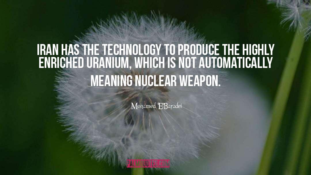 Mohamed ElBaradei Quotes: Iran has the technology to