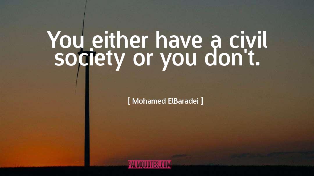 Mohamed ElBaradei Quotes: You either have a civil