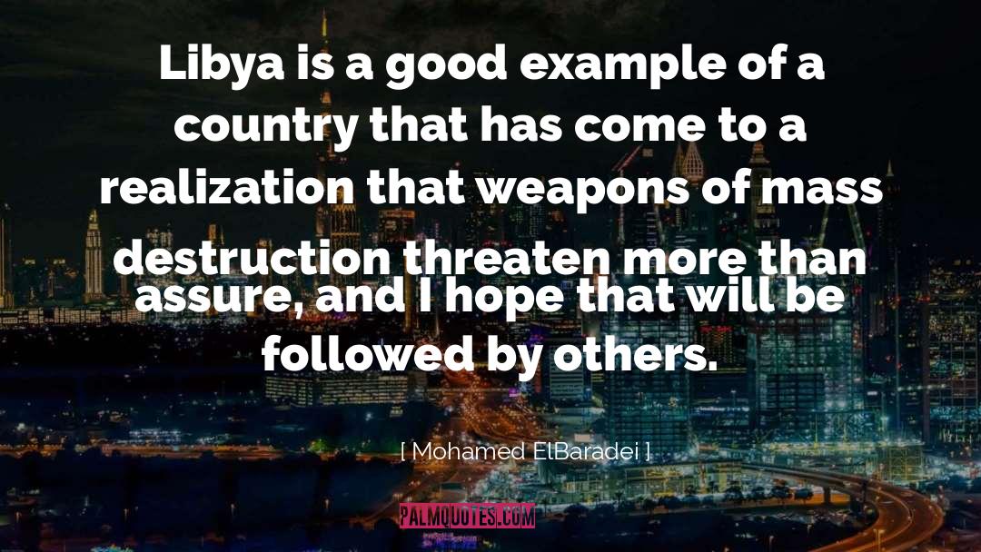 Mohamed ElBaradei Quotes: Libya is a good example