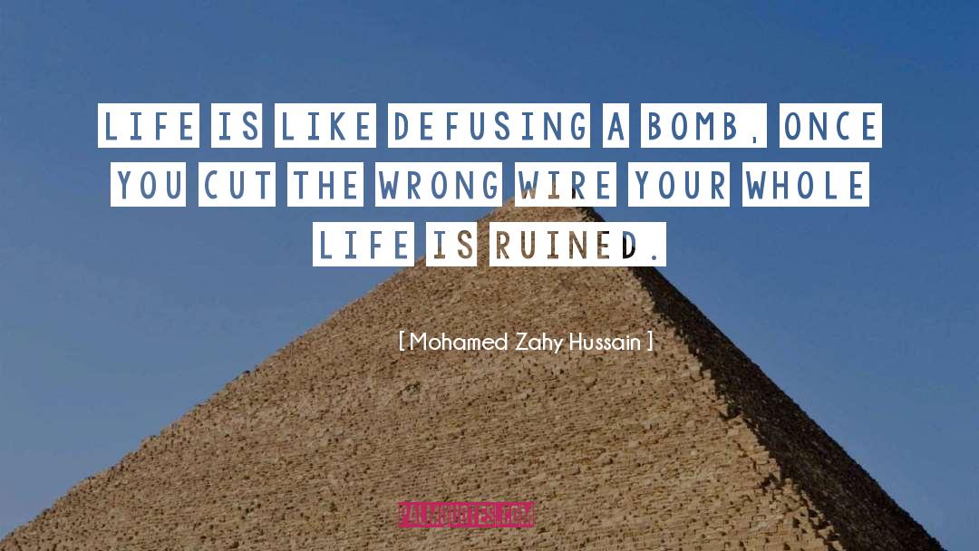 Mohamed Zahy Hussain Quotes: Life is like defusing a