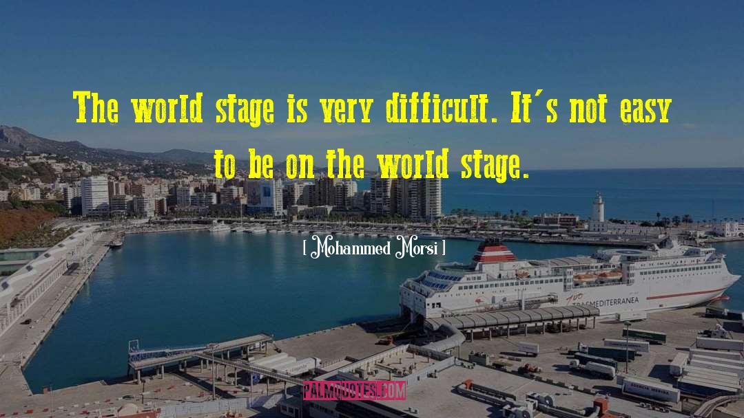 Mohammed Morsi Quotes: The world stage is very