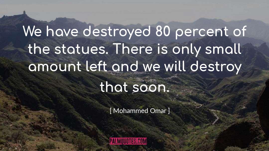 Mohammed Omar Quotes: We have destroyed 80 percent