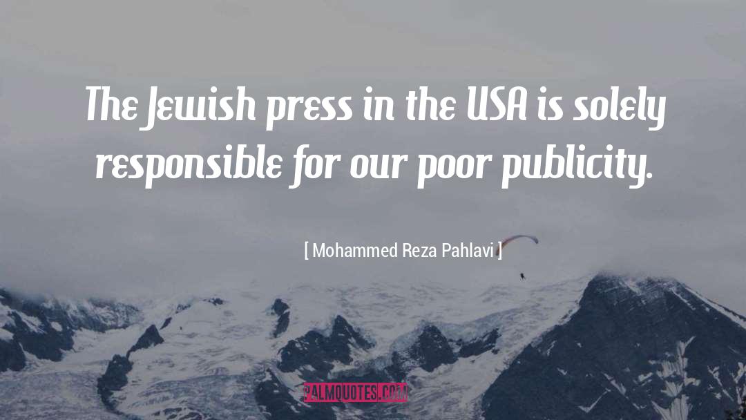 Mohammed Reza Pahlavi Quotes: The Jewish press in the