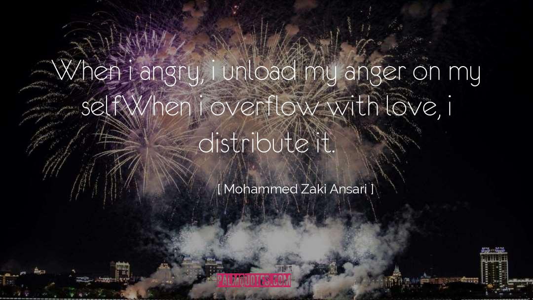 Mohammed Zaki Ansari Quotes: When i angry, i unload