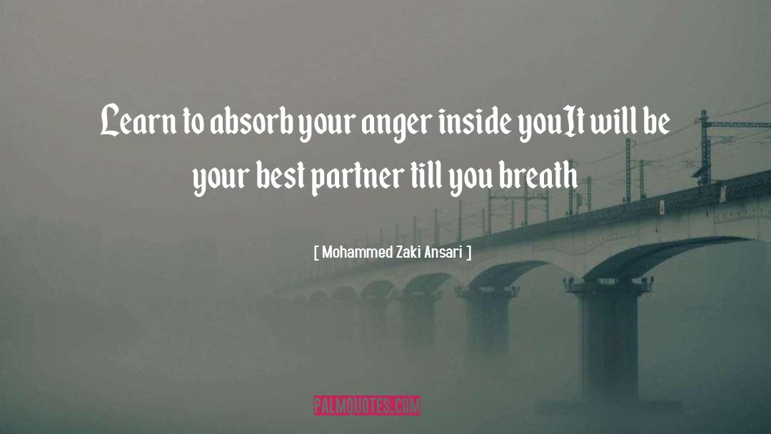 Mohammed Zaki Ansari Quotes: Learn to absorb your anger