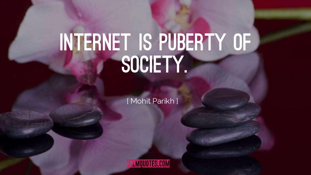 Mohit Parikh Quotes: Internet is puberty of society.