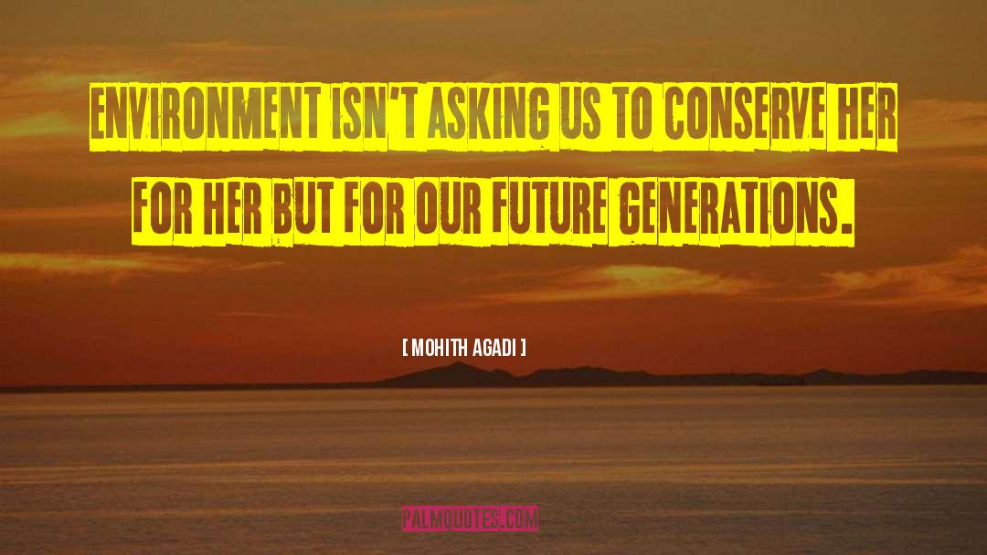 Mohith Agadi Quotes: Environment isn't asking us to