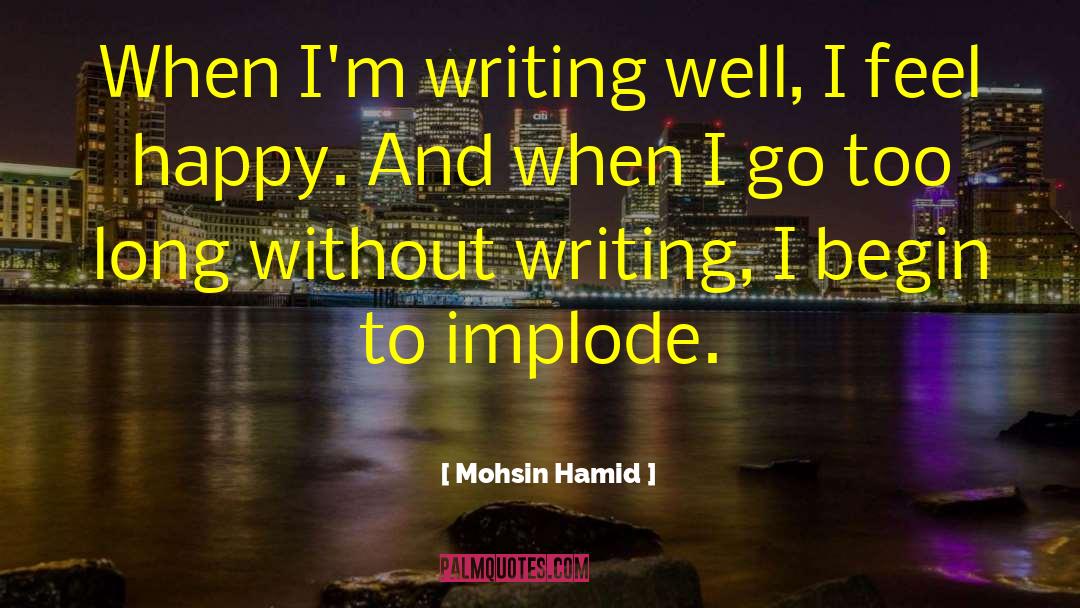 Mohsin Hamid Quotes: When I'm writing well, I