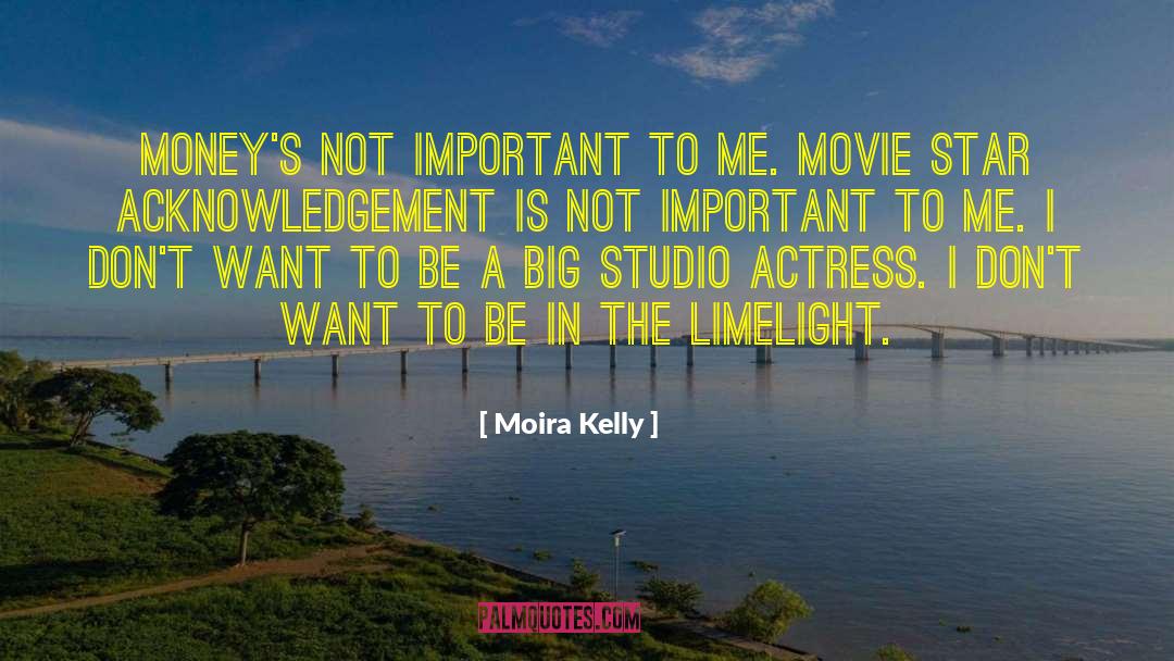 Moira Kelly Quotes: Money's not important to me.