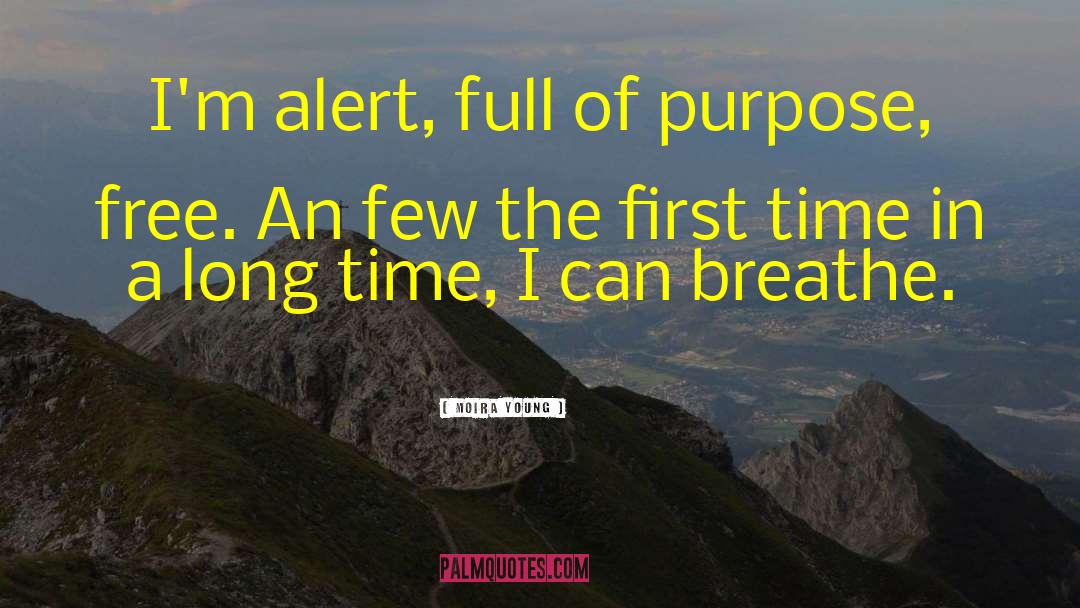 Moira Young Quotes: I'm alert, full of purpose,