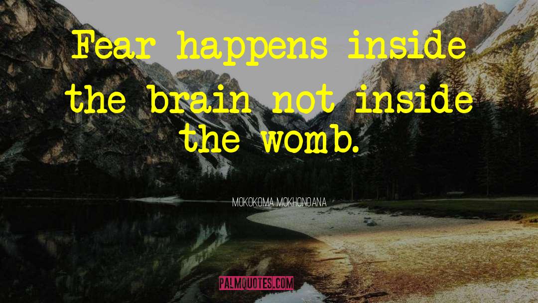 Mokokoma Mokhonoana Quotes: Fear happens inside the brain