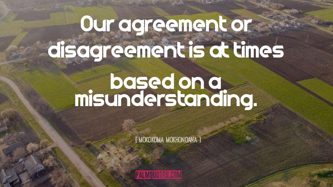 Mokokoma Mokhonoana Quotes: Our agreement or disagreement is