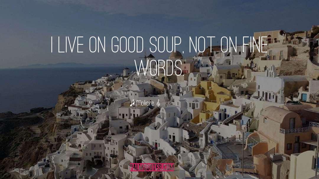 Moliere Quotes: I live on good soup,