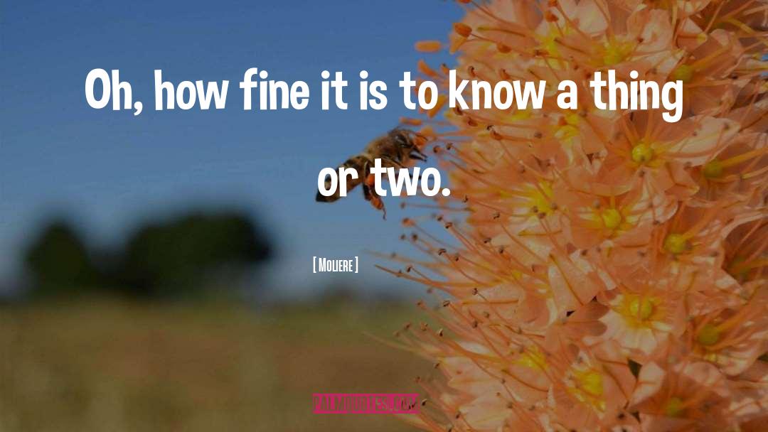 Moliere Quotes: Oh, how fine it is
