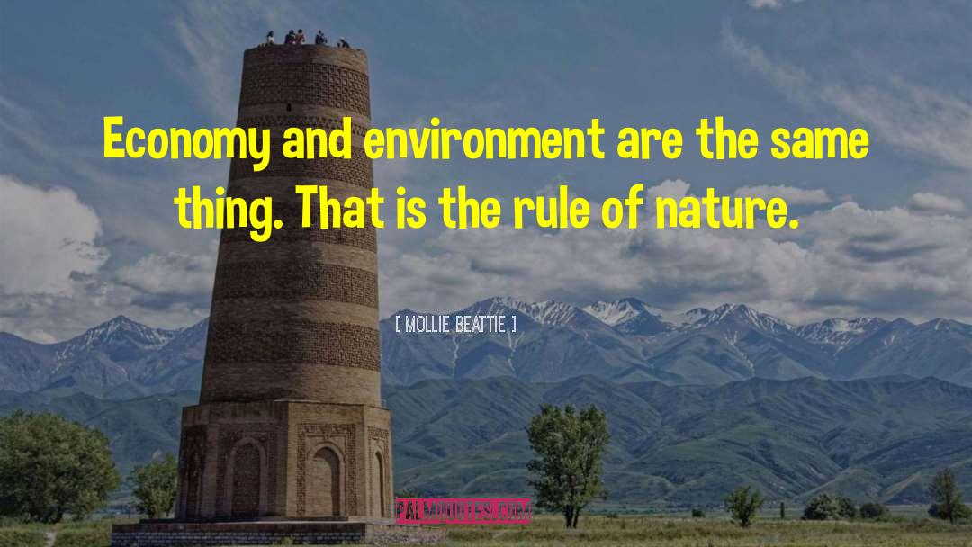 Mollie Beattie Quotes: Economy and environment are the