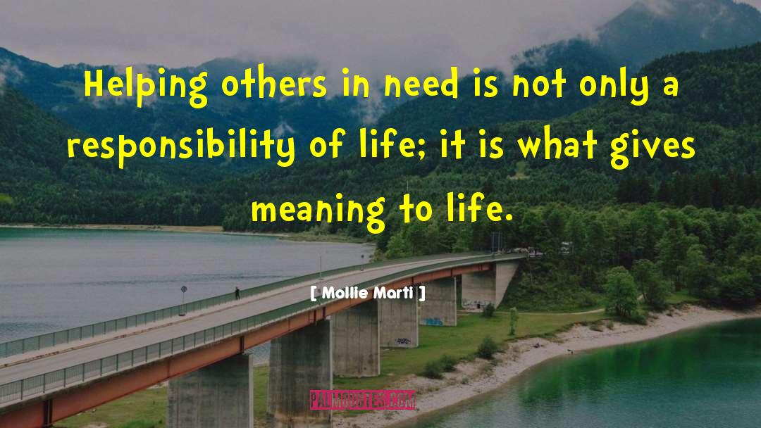 Mollie Marti Quotes: Helping others in need is