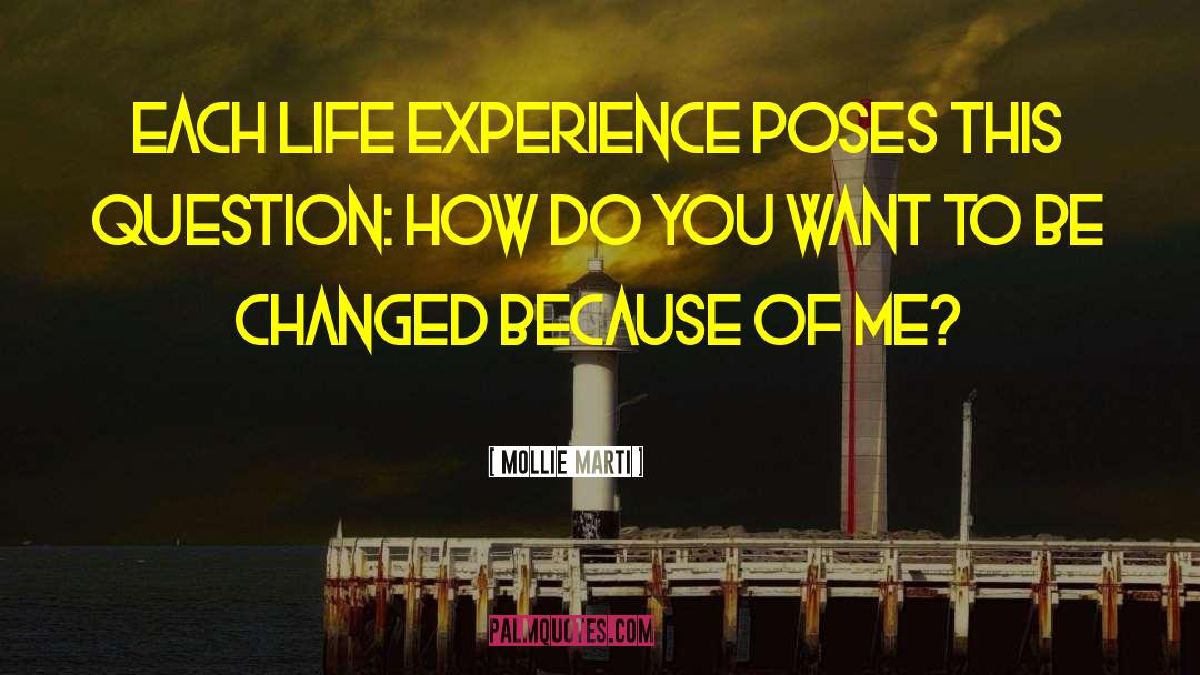 Mollie Marti Quotes: Each life experience poses this