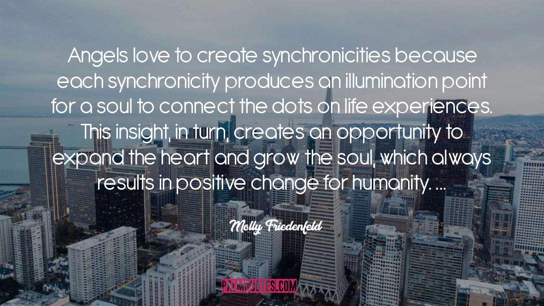 Molly Friedenfeld Quotes: Angels love to create synchronicities