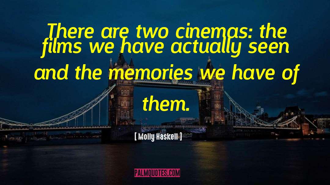 Molly Haskell Quotes: There are two cinemas: the