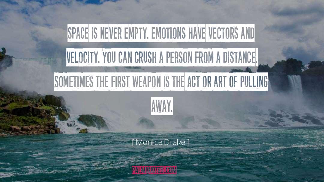Monica Drake Quotes: Space is never empty. Emotions