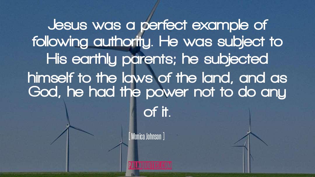 Monica Johnson Quotes: Jesus was a perfect example