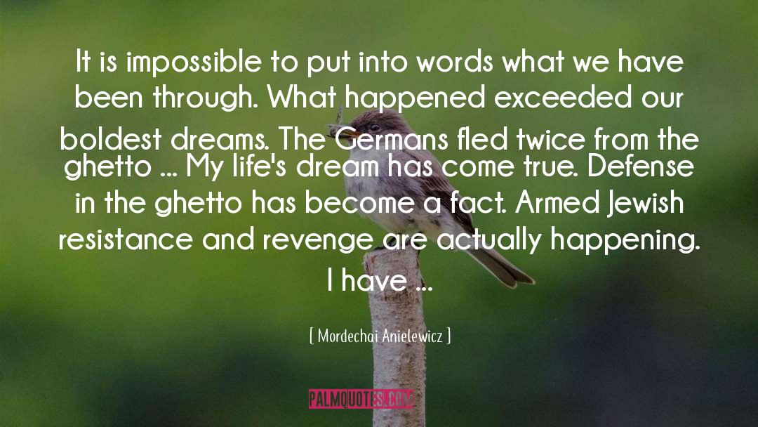 Mordechai Anielewicz Quotes: It is impossible to put