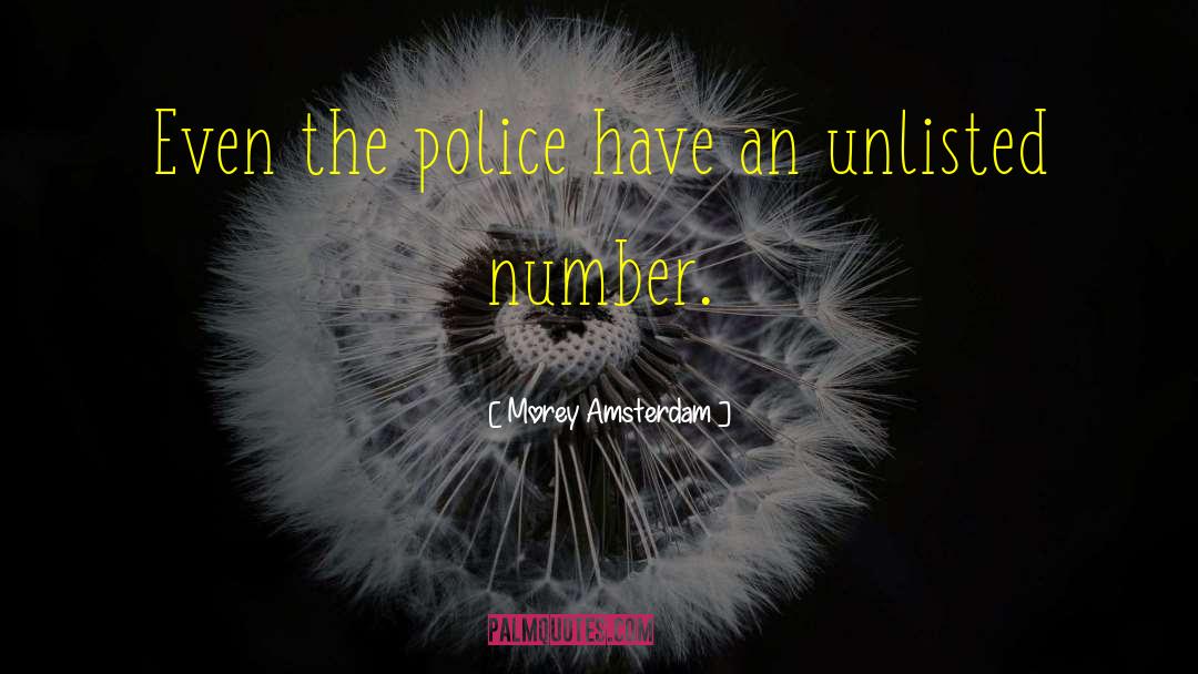 Morey Amsterdam Quotes: Even the police have an