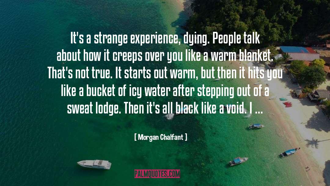 Morgan Chalfant Quotes: It's a strange experience, dying.