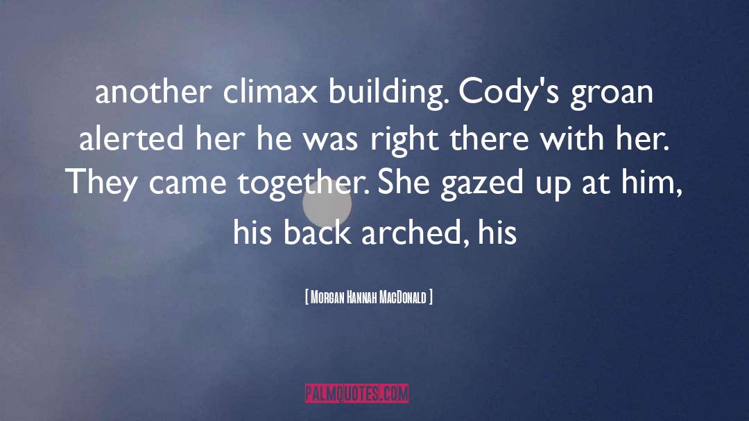 Morgan Hannah MacDonald Quotes: another climax building. Cody's groan