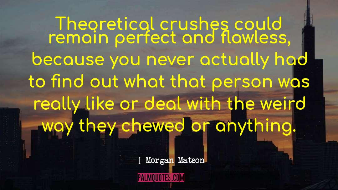 Morgan Matson Quotes: Theoretical crushes could remain perfect