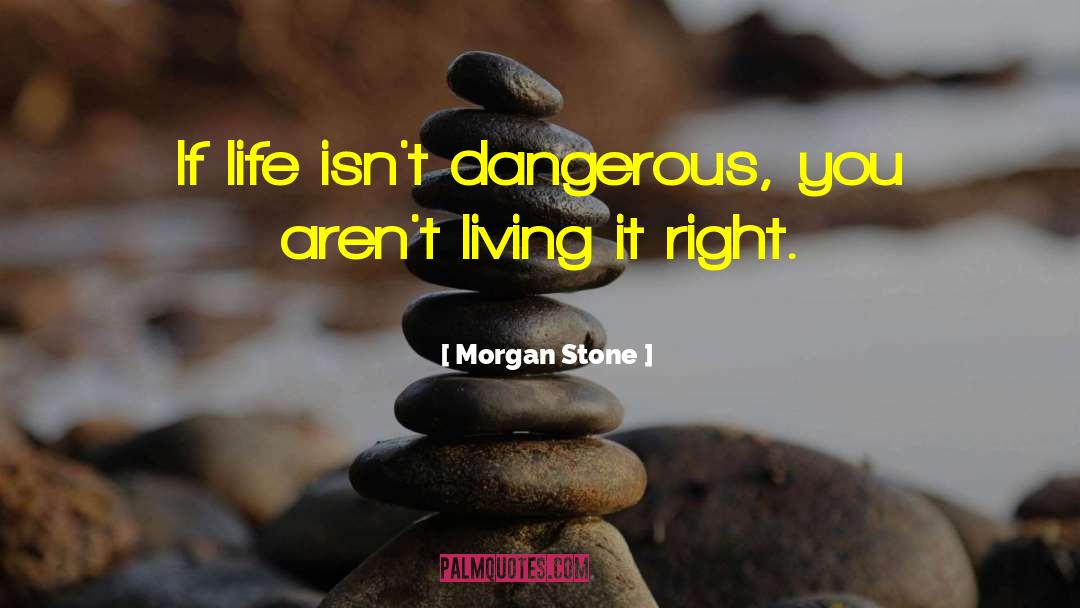 Morgan Stone Quotes: If life isn't dangerous, you
