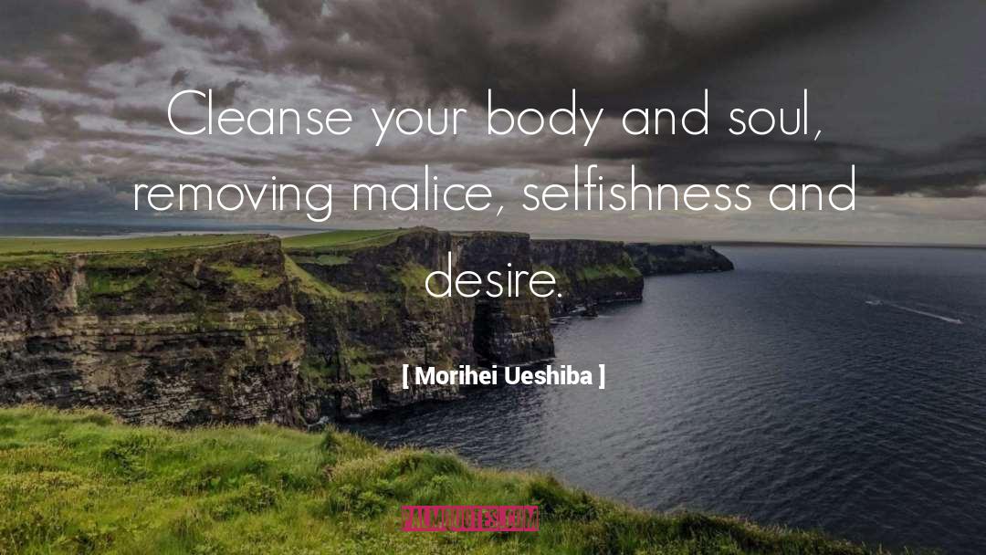 Morihei Ueshiba Quotes: Cleanse your body and soul,